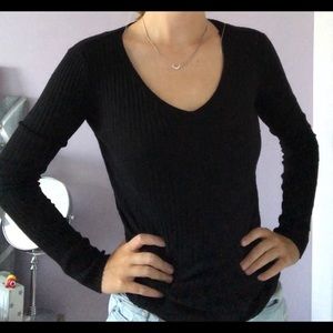 black v-neck